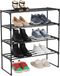 Merkloos / Sans marque Relaxdays schoenenrek, verschillende maten, metalen rek, kunststof plank, smal, zwart