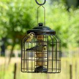 CJ Wildlife Vetbolhouder voor Vogels - Mezenbolhouder met Beschermkooi - Brussel - Veilig eten voor Kleine Tuinvogels - Voor 4 vetbollen