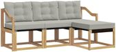vidaXL Salon de jardin 4 places Blanc et gris clair