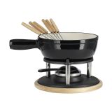 Nordwik Cocotte à fondue émaillée Noir, 1,8 L