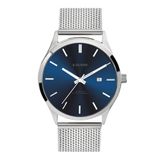 s.Oliver herenhorloge - Rond - zilver - 42 mm - Uhr van metaal met kwartswerk am Edelstahlband met Klappschließe - analoog horloge - 5 ATM waterdicht - krasbestendig