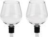 Merkloos Wijnfles dop - Set van 2x stuks - Schenkdop wijnglas vorm - Groot wijnglas - wijnfles glas