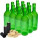 Browin Wijnfles 0,75L + kurk en huls - 12 stuks - Groen Glas