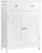 WeHome Jessica Ruimtebesparende badkamerkast, staande kast met verstelbare plank, wit, 60 x 35 x 87 cm, houten kast met 2 deuren en lade bovenaan (wit)
