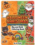 Halloween and Christmas Coloring Book for Kids Ages 3-8