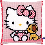 Vervaco Kruissteekkussen Hello Kitty met hondje - Borduurpakket