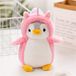 Peluche pingouin - Coussin cartoon rose, 20 cm