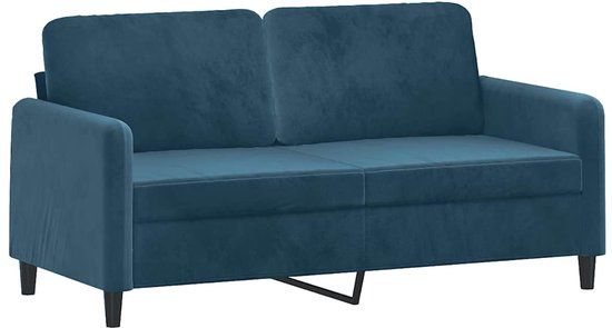vidaXL Tweezitsbank 140 cm fluweel blauw