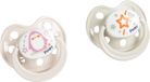 Poupy anatomische siliconen fopspeen, 2 stuks, grijs/roze