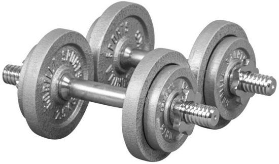 Gorilla Sports Dumbbellset 20 kg - Gietijzer - Schroefsluiting