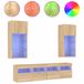 VidaXL Ensemble de meubles muraux 5 pièces avec éclairage LED, placage chêne Sonoma