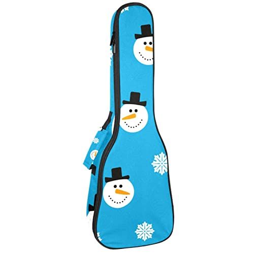 Mersov Concert Ukelele Rugzak, Heavy Duty Ukelele Case Bag met Opslag, Sopraan Concert Tenor Ukelele 10MM Gewatteerde BagBlack SheepsLovely Sneeuwman