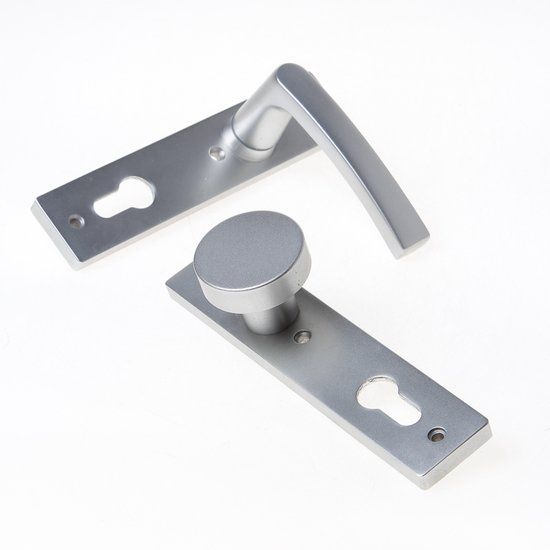 Nemef Knop/kruk garnituur rechtswijzend F1 3251fp pc55 Aluminium
