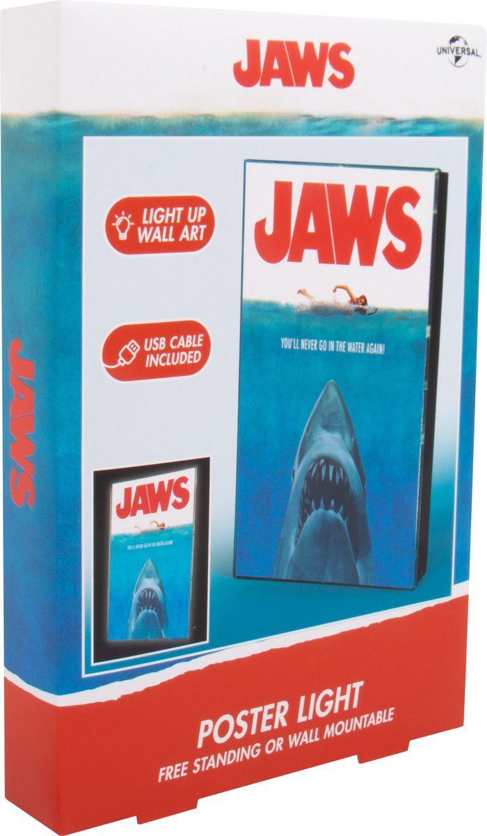 FIZZ Creations Jaws Filmposter Lamp - Staande lamp - Plastic - Wit, blauw, rood - 2023