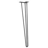 WAGNER meubelpoot/tafelbeen/meubelvoet - HAIRPIN LEG - retro-stijl - staal met gepoedercoating zwart, 12 x 12 x 71 cm, poot conisch/hellend, met geïntegreerde schroefplaat - 12827101