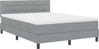 vidaXL Boxspring bed met hoofdeinde Lichtgrijs 140 x 200 cm Stof