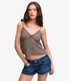 Superdry Débardeur imprimé Femme Marron Taille : 42