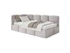 Lit ado 120 cm, velours, gauche, gris clair