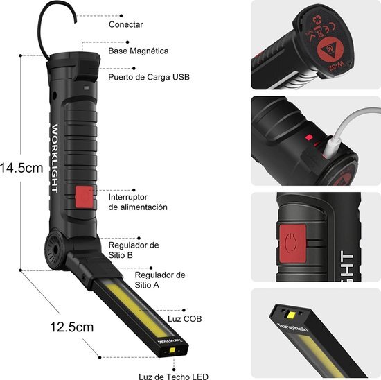 Zaklampen multifunctionele Lamp LED Lamp Luzern - USB Oplaadbaar