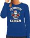Bellatio Decorations Bikers Foute Kersttrui sweater - Santas angels Northpole - blauw - voor dames - kerstkleding - L