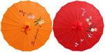 Merkloos Aziatische Chinese decoratie paraplu - oranje / rood - 41 cm - 56 cm