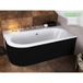 Otitec - Baignoire d'angle - Avec tablier noir mat et repose-tête offert Avita 170x75 - Droite - Noir