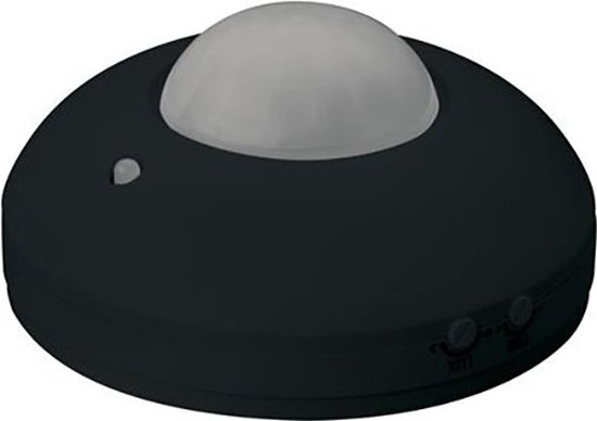 BES LED Bewegingssensor - Opbouw Rond - Mat Zwart Kunststof - 360° 6m