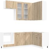 vidaXL Keuken Eenheid LYON 8 st Sonoma Eiken Bewerkt hout