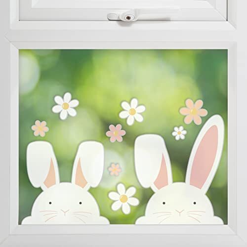 Ginger ray 'Eggciting Pasen' Konijn Raamstickers Decoraties - 2 Vellen