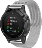 By Qubix Qubix Milanese Bandje voor Garmin - 26mm Quickfit - Zilver