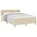 vidaXL Boxspring bed met hoofdeinde Crème 140 x 200 cm Stof