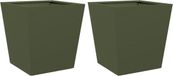 vidaXL Plantenbakken 2 st 40x40x40 cm staal olijfgroen
