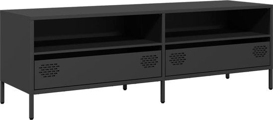 vidaXL TV meubel & entertainment center 135x39x43.5 cm staal zwart