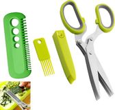 Ciseaux de cuisine en acier inoxydable sans marque avec 5 lames et capuchon de sécurité