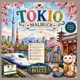 Tokio Malbuch – Entdecke die Magie der japanischen Hauptstadt: Wunderschöne Ausmalbilder mit berühmten Sehenswürdigkeiten, Tempeln, Essen, Natur, ... für Kinder, Jugendliche und Erwachsene
