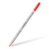 STAEDTLER Aquarel kleurpotloden karat aquarel, rood, wateroplosbaar, zachte en kleurintensieve vulling, voor verschillende droog- en natstechnieken, 6 aquarelstiften in kartonnen etui, 125-2