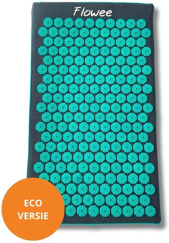 Flowee Spijkermat ECO - Grijs met zeegroen - 77x45 cm
