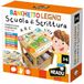 Headu Houten banket Schrijfschool Tekenen en schrijf meer dan 100 woorden met methode 7 stappen IT59513 educatief spel voor kinderen van 3-6 jaar, gemaakt in Italië