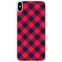 iPhone XS Max Tartan Rouge Bedrukt Siliconen Hoesje