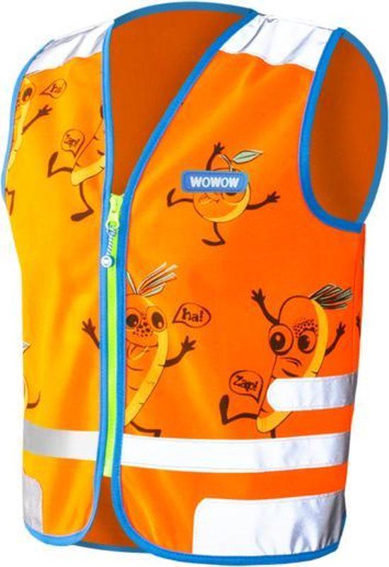 WOWOW Comic veggie Jacket oranje - fluohesje kind EN17353 - M