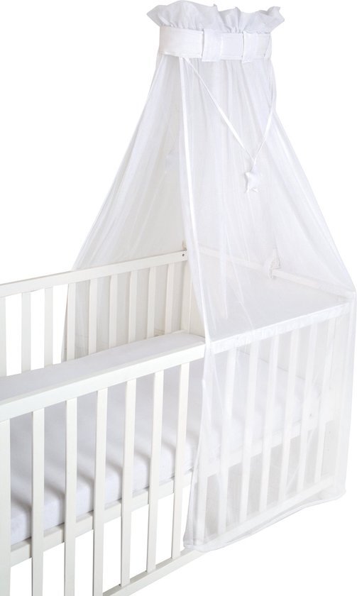Roba Veilige overkapping voor babybedjes uni, wit, mesh wit