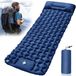 Unyqoos® Matelas pneumatique autogonflant et ultraléger avec oreiller intégré et pompe à pied pour le camping et les aventures en plein air
