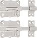 AMIG schuifslot/plaatgrendel - 2x - staal - 8.5 x 5.6 cm - vernikkeld - zilver - deur - poort