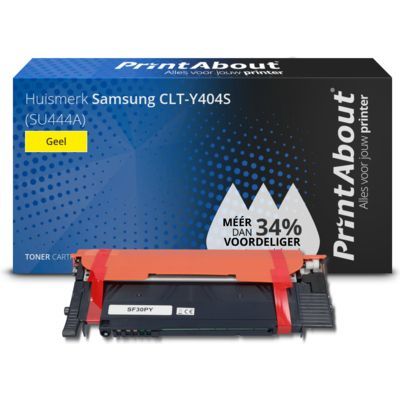 PrintAbout Huismerk Samsung CLT-Y404S (SU444A) Toner Geel - Compatibel - 1100 pagina's