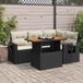 Maison Exclusive - Ensemble de meubles de jardin 5 pièces avec canapé et coussins, noir, en polyrotin