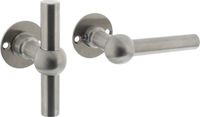 Intersteel Deurkruk L/T Bol met ronde rozet ø42x2 mm rvs geborsteld