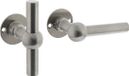 Intersteel Deurkruk L/T Bol met ronde rozet ø42x2 mm rvs geborsteld