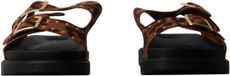 Sixth Sens Platte instapmuiltjes Bruin Synthetisch Ronde neus Panterprint Met studs 36