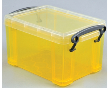 Really Useful Box transparante opbergdoos 0,7 l geel