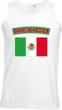 Bellatio Decorations Shoppartners Bv Mexico singlet shirt/ tanktop met Mexicaanse vlag wit heren M